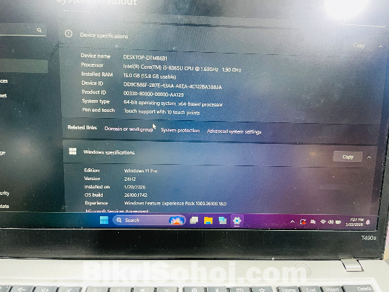 Lenovo thinkpad T490s 8Gen
